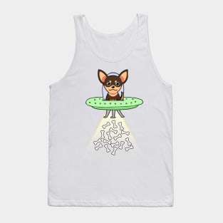 Funny small dog is flying a ufo Tank Top